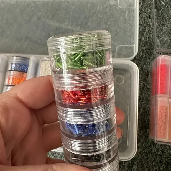 HUGE LOT - Seed Beads, Opaque, Lined, Some Bugle Beads, Containers INCLUDED! - Picture 6 of 7